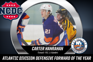 #NCDCAwards: P.A.L. Jr. Islanders’ Carter Hanrahan Named Atlantic Division 2023-24 Defensive Forward Of The Year